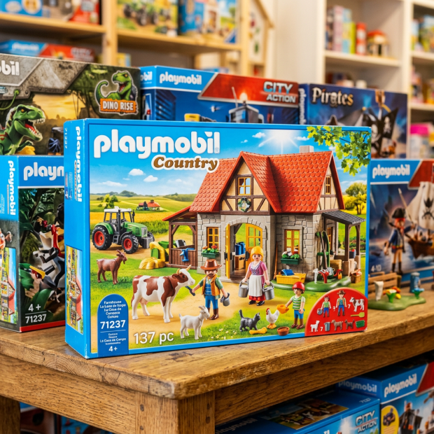 Playmobil Country farm set box with farmhouse, tractor, figures, and animals